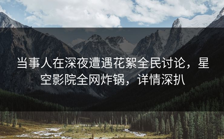 当事人在深夜遭遇花絮全民讨论，星空影院全网炸锅，详情深扒