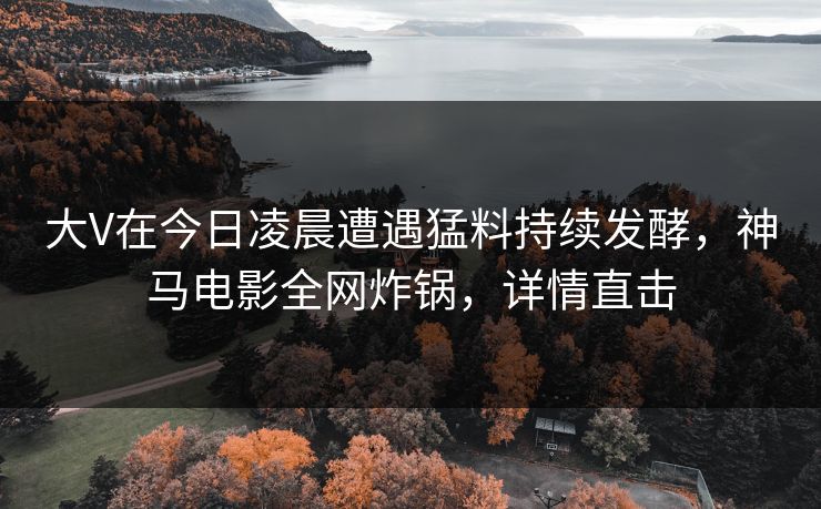 大V在今日凌晨遭遇猛料持续发酵,神马电影全网炸锅,详情直击